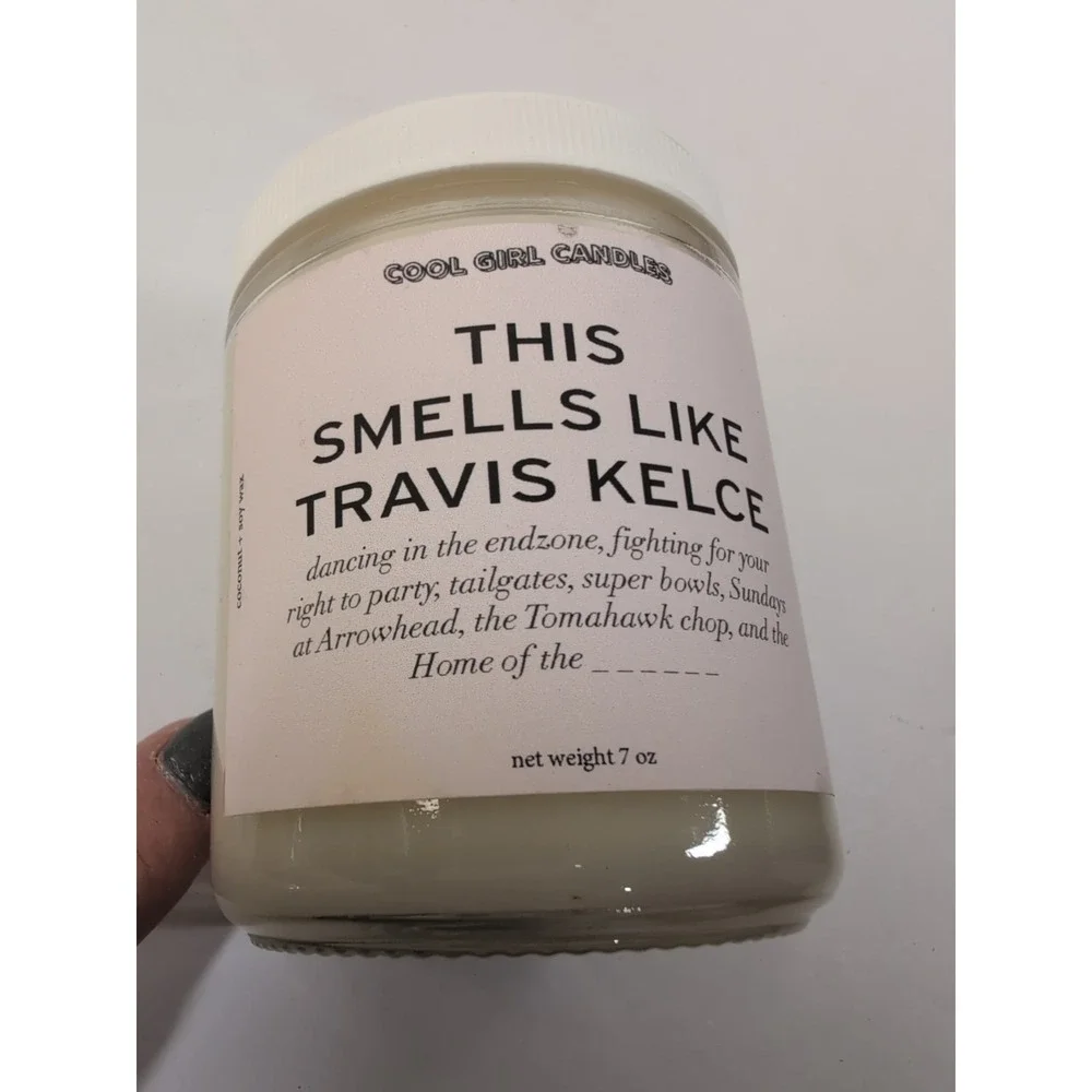 Cool Girl Candles Smells Like Travis Kelce Football NFL, KC‎ Chiefs Inspired New